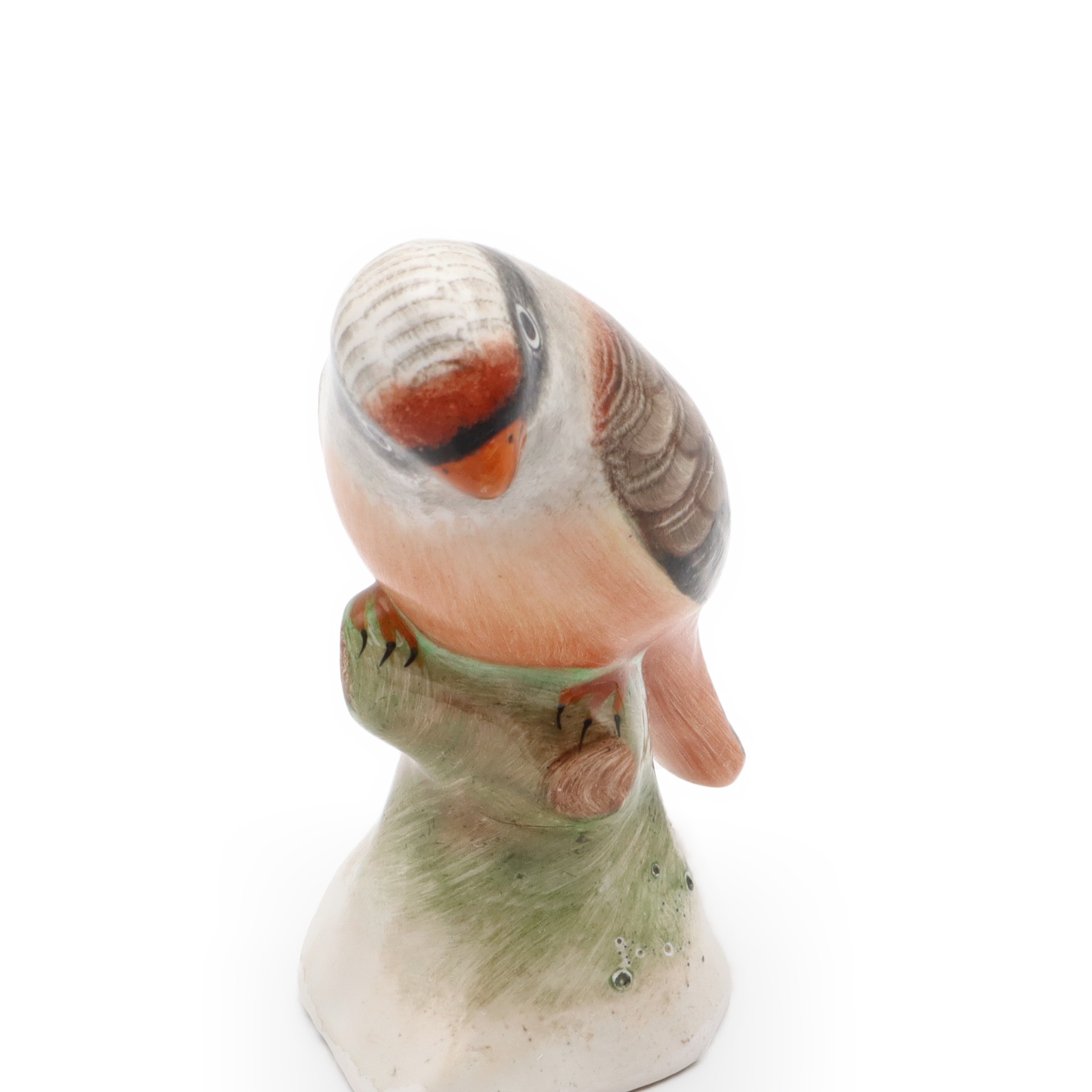 Grey Bird Hand Painted Porcelain Figure, Bird Art Collectible, Pet Figurine, Hungarian Art, Vintage Ceramic Sculpture